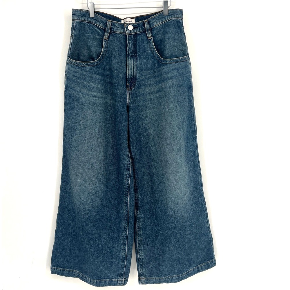 Frame The Pixie Skater Jeans Womens 30 Wide Leg‎ High Rise Blue Boho